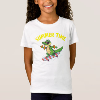 夏の時間クールワニ漫画 Tシャツ