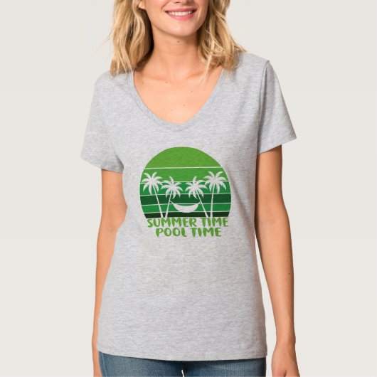 夏の時間プール時間。 Tシャツ (正面)