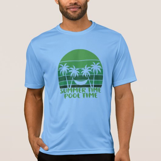 夏の時間プール時間。 Tシャツ (正面)
