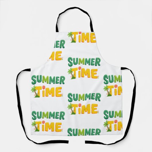 夏の時間 – Summer Time with Palm Tree and Sun エプロン (正面)