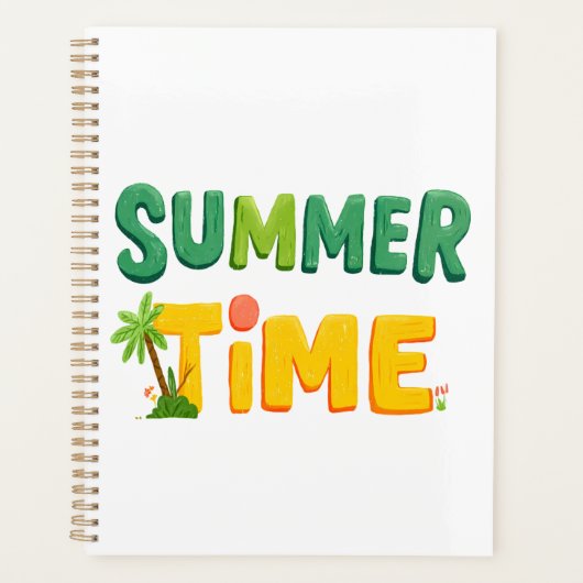 夏の時間 – Summer Time with Palm Tree and Sun プランナー手帳 (正面)