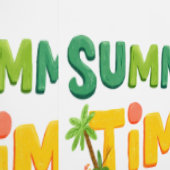 夏の時間 – Summer Time with Palm Tree and Sun 壁紙 (縫い目)
