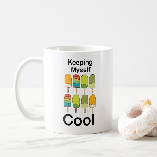 夏の暑さを乗り切るアイスキャンディー コーヒーマグカップ (ドーナツ)