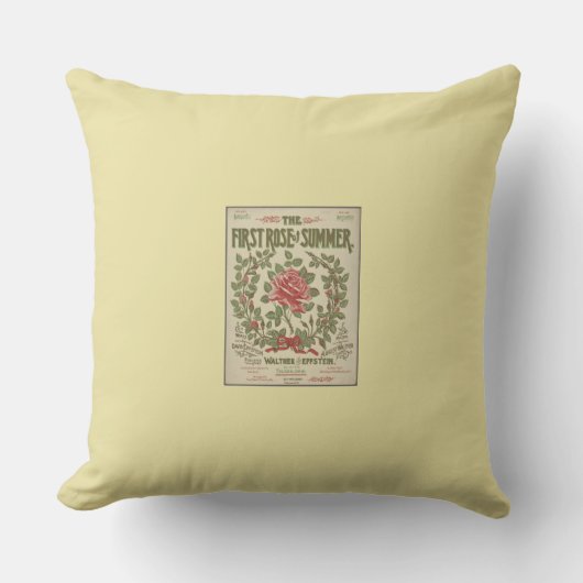 夏の最初のバラ – 黄色 クッション (正面)