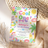 夏の最初の誕生日招待状クール- One 招待状