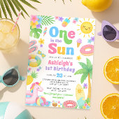 夏の最初の誕生日招待状 – 太陽の1つ 招待状