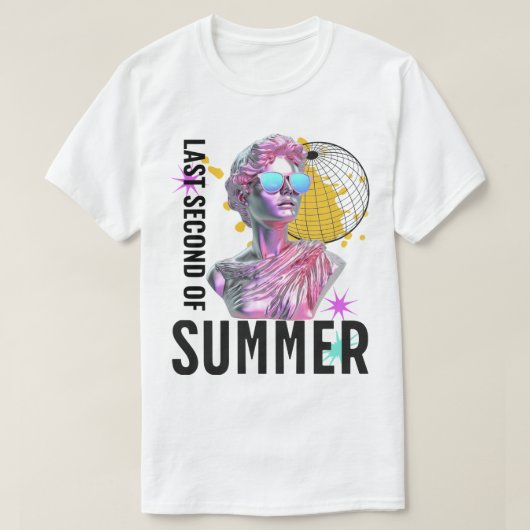 夏の最後の2番目のレトロのVaporwave像 Tシャツ (デザイン正面)