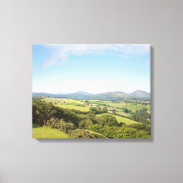 夏の朝Conwy ValleyポストカードポスターFa キャンバスプリント