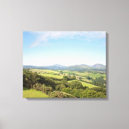 夏の朝Conwy ValleyポストカードポスターFa キャンバスプリント (正面)