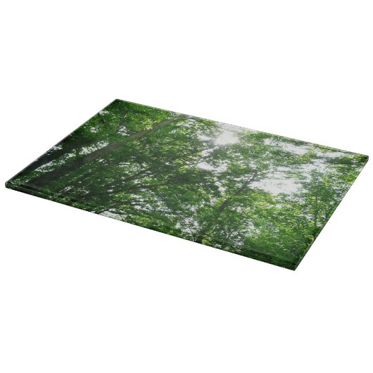 夏の木々を見上げる カッティングボード (角)