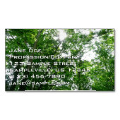 夏の木々を見上げる マグネット名刺 (正面)