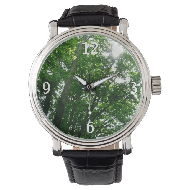 夏の木々を見上げる 腕時計 (正面)