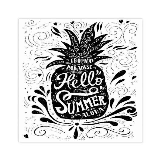 夏の木のアートスタンプ ラバースタンプ (インプリント)