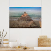 夏の木道と海 ポスター (キッチン)