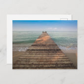 夏の木道と海 ポストカード (正面/裏面)