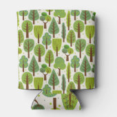 夏の木：緑のシームレスなパターン 缶クーラー (裏面)