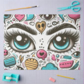 夏の未来的な目の熱い日を切り離す 薄葉紙 (クラフト)