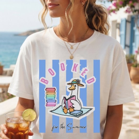 夏の本の愛好家のためのアヒルの読書の本 Tシャツ