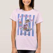 夏の本の愛好家のためのアヒルの読書の本 Tシャツ (正面)