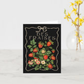 夏の果実いちごコケット夏の遠く行く カード (黄色い花)