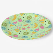 夏の果実と幾何学的な形 ペーパープレート (アングル)