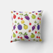 夏の果実のパターン – カラフル季節のデザイン クッション (裏面)
