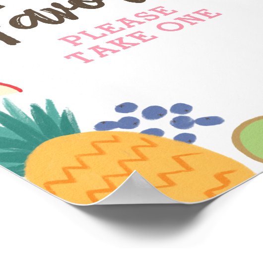 夏の果実の誕生日の好意サイン ポスター (角)