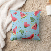 夏の果実パターンスイカ赤い緑の熱帯性 クッション (ブランケット)