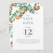 夏の果樹園の日付を保存 招待状 (正面/裏面)