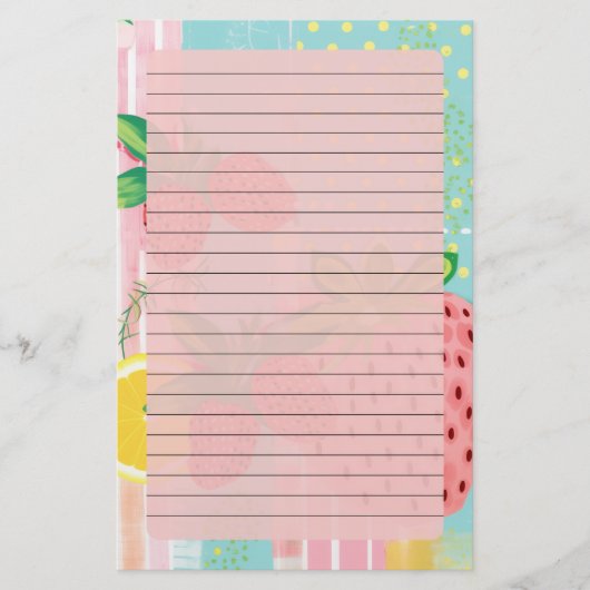 夏の果物が並んだ 便箋 (正面)