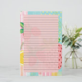 夏の果物が並んだ 便箋 (スタンド正面)