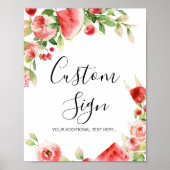 夏の果物と緑の赤ちゃんシャワーカスタムの看板 ポスター (正面)