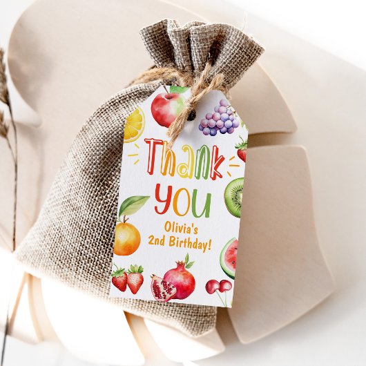 夏の果物の誕生日ありがとう ギフトタグ