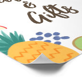 夏の果物の誕生日カードと贈り物 ポスター (角)