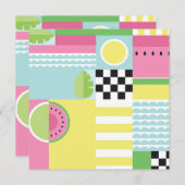 夏の果物デザイン、カラフルモザイク (正面/裏面)