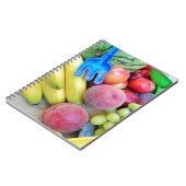 夏の果物,食べ物,メロン,ブドウ,桃,バナナ ノートブック (左側)