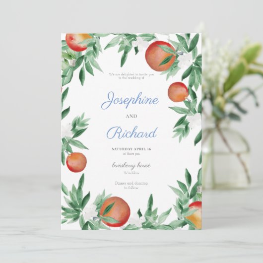 夏の果縁ど物、結婚式招待状 招待状 (スタンド正面)