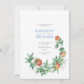 夏の果縁ど物、結婚式招待状 招待状 (正面)