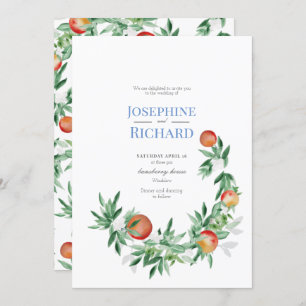 夏の果縁ど物、結婚式招待状 招待状