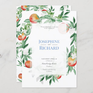 夏の果縁ど物、結婚式招待状 招待状