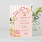 夏の柑橘フルーツベイビーシャワー招待状 招待状 (スタンド正面)