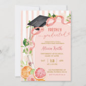 夏の柑橘フルーツ 卒業パーティー招待状 招待状 (正面)