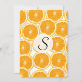 夏の柑橘類のオレンジの切れ 招待状 (裏面)