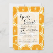 夏の柑橘類のオレンジの切れ 招待状 (正面)
