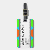 夏の柑橘類のライムグリーンのオレンジ黄色のティール（緑がかった色）の円 ラゲッジタグ (正面縦)