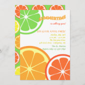 夏の柑橘類は招待状をスライスします 招待状 (正面/裏面)