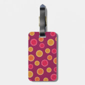 夏の柑橘類フルーツスライス熱帯パタかわいらしーン ラゲッジタグ (裏面縦)