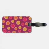 夏の柑橘類フルーツスライス熱帯パタかわいらしーン ラゲッジタグ (裏面横)