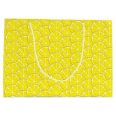 夏の柑橘類レモンは大きいギフトバッグを-スライスします ラージペーパーバッグ (裏面)