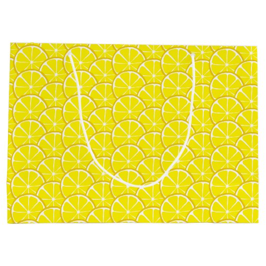 夏の柑橘類レモンは大きいギフトバッグを-スライスします ラージペーパーバッグ (裏面)